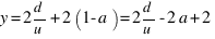 y = 2d/u + 2(1 - a) = 2d/u - 2a + 2